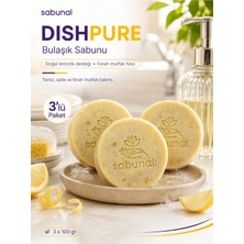 Sabunal DISHPURE Bulaşık Sabunu 3 Adet - Doğa Dostu Elde Yıkama İçin Katı Doğal Bulaşık Sabunu