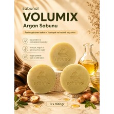 Sabunal VOLUMIX Argan Sabunu 3 Adet - Parlak ve Hacimli Saç Görünümü İçin Doğal Bakım Sabunu