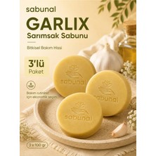 Sabunal GARLIX Sarımsak Sabunu 3 ADET - Saç Derisi İçin Güçlü Saç Görünümü ve Bitkisel Doğal Bakım Sabunu
