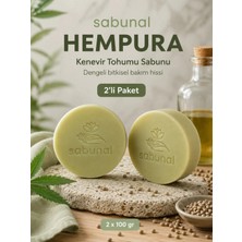 Sabunal HEMPURA Kenevir Tohumu Sabunu 2 ADET - Nem Dengesi, Yumuşak ve Esnek Cilt İçin Bitkisel Bakım Sabunu