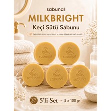 Sabunal MILKBRIGHT Keçi Sütü Sabunu 5 ADET - Aydınlık, Yumuşak ve Nemli Cilt Görünümü İçin Günlük Bakım
