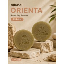Sabunal ORIENTA Ruşur Taşı Sabunu 2 ADET - Peeling, Pürüzsüz ve Aydınlık Cilt İçin Doğal Günlük Bakım Sabunu