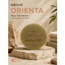 Sabunal ORIENTA Ruşur Taşı Sabunu - Peeling, Pürüzsüz ve Aydınlık Cilt İçin Doğal Günlük Bakım Sabunu 100 gr