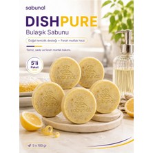 Sabunal DISHPURE Bulaşık Sabunu 5 ADET - Limonlu Katı Bulaşık, Yağ ve Koku Arındırıcı Doğal Mutfak Sabunu
