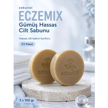 Sabunal ECZEMIX Gümüş Hassas Cilt Sabunu 2 ADET - Kuru Ciltler İçin Nazik ve Konforlu Günlük Bakım Sabunu