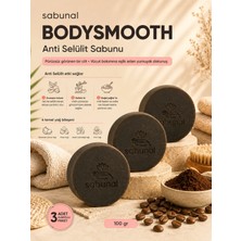 Sabunal BODYSMOOTH Anti Selülit Sabunu 3 ADET - Kahve Peeling ile Sıkı ve Pürüzsüz Doğal Vücut Bakım Sabunu