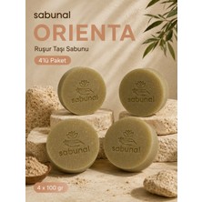 Sabunal ORIENTA Ruşur Taşı Sabunu 4 ADET - Peeling, Pürüzsüz ve Aydınlık Cilt İçin Doğal Günlük Bakım Sabunu