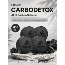 Sabunal CARBODETOX Bambu Kömür Sabunu 4 ADET - Siyah Nokta, Gözenek ve Yağlı Cilt Detoks Doğal Yüz Sabunu