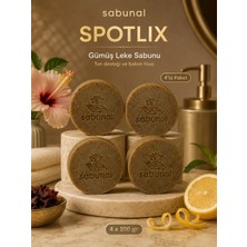 Sabunal SPOTLIX Gümüş Leke Sabunu 4 Adet - Cilt Tonu Görünümü İçin Gümüş İçerikli Bakım Sabunu 4x100 gr