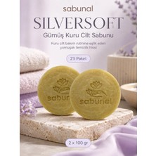 Sabunal SILVERSOFT Gümüş Kuru Cilt Sabunu 2 Adet - Kuru Ciltler İçin Gümüş İçerikli Yumuşak Bakım Sabunu 2x100 gr