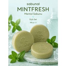 Sabunal MINTFRESH Mentol Sabunu 3 ADET - Serinletici Ferahlık, Saç, Sakal ve Vücut İçin Temizlik Sabunu