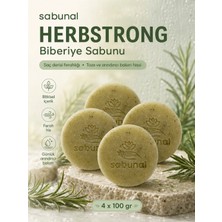 Sabunal HERBSTRONG Biberiye Sabunu 4 Adet - Saç Derisi Ferahlığı İçin Biberiyeli Doğal Sabun