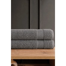 Güvenal Blanc 2'li 70X140 Banyo Havlu Seti | Havlu | Banyo Havlusu I Hamam Seti I Çeyiz Havlusu - Antrasit