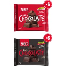 Züber Bitter Çikolata 42G x 6 Adet + Sütlü Çikolata 42G x 6 Adet