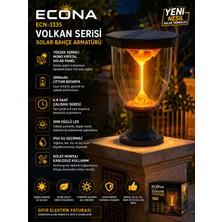 Econa 30W Volkan Solar Bahçe Lambası,güneş Enerjili Bahçe Lambası, Solar Aydınlatma, Bahçe Armatür, Dış Mekan LED Aydınlatma, Enerji Tasarruflu Lamba, Set Üstü Bahçe Lambası,