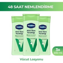 Vaseline Vücut Losyonu Aloe Vera Ferahlığı Kuru Ciltler Için 200 ml X3