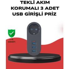 Astraltech Isıya Dayanıklı 3 USB Portlu Güvenlikli Priz – Akıllı Enerji Yönetimi