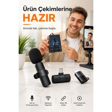 Eco Lounge Kablosuz Yaka Mikrofonu Usb-C Lightning Uyumlu Tak Çalıştır Telefon Video Ses Kayıt Seti