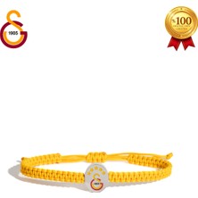 Galatasaray Gs Renkli Logo Makrome Bileklik (Sarı)