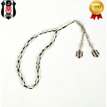 Beşiktaş Siyah-Beyaz Metal Tespih 19 cm Uzunlukta Dayanıklı Metal Malzeme ile Şık Tasarım