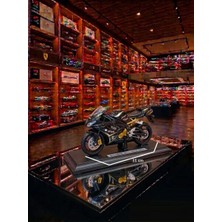 Oyuncak Sahili Kawasaki Ninja ZX10 Tarz Model Motorsiklet Motor 11cm Koleksiyon Metal Motosiklet Masaüstü Standlı ZX10RR Siyah