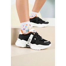 Dark Seer Kids Ds 2051 Beyaz Siyah Çocuk Sneaker Günlük Spor Ayakkabı