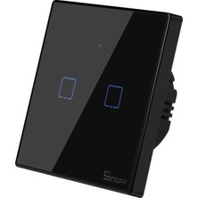Sonoff T3EU2C 2 Kanallı Wi-Fi Dokunmatik Akıllı Duvar Anahtarı