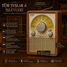 FaroxTech Nostaljik Bluetooth Radyo – Am/fm/sw, Mp3 ve Aux Destekli Retro Tasarım