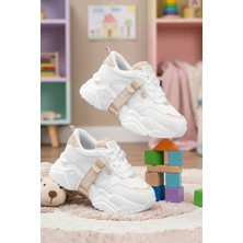 Dark Seer Kids Ds 2051 Beyaz Bej Çocuk Sneaker Günlük Spor Ayakkabı