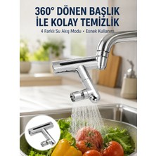 Astraltech 360° Dönüşlü Su Akışı Başlığı | 4'ü 1 Arada Kullanım Yeni Nesil