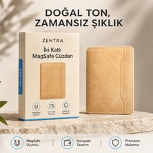 Ayers Premium Erkek Iki Katlı Magsafe Uyumlu Manyetik Kartlık Cüzdan, 2 Kart Yuvalı, Ince ve Hafif Premium Suni Deri Telefon Arkası Kart Cüzdanı