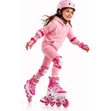 Tiny Toys Işıklı Ayarlanabilir Çocuk Pateni S Beden (30-33, 34-37, 38,41) Abec-7 Rulmanlı 4 Tekerlekli Inline Paten | Pembe / Mor / Kırmızı / Mavi / Siyah