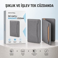 Ayers Premium Erkek Iki Katlı Magsafe Uyumlu Manyetik Kartlık Cüzdan, 2 Kart Yuvalı, Ince ve Hafif Premium Suni Deri Telefon Arkası Kart Cüzdanı