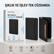 Ayers Premium Erkek Iki Katlı Magsafe Uyumlu Manyetik Kartlık Cüzdan, 2 Kart Yuvalı, Ince ve Hafif Premium Suni Deri Telefon Arkası Kart Cüzdanı