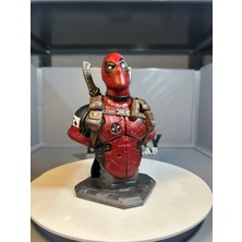 Deadpool Büst Dekoratif 3D Baskı El Boyaması Koleksiyonluk Masaüstü Figür