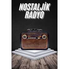 Urfakent Eskitme Nostalji Tasarımlı Bluetoothlu Nostalji Radyo Ahşap Nostaljik Görünümlü