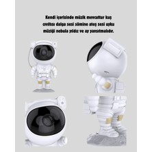 Eco Lounge Bluetooth Müzikli Astronot Projeksiyon Lambası Yıldız ve Ay Efektli