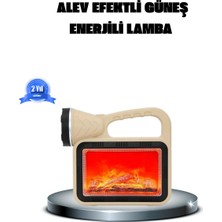 Astraltech Alev Efektli Solar Lamba Cob Işıklı Taşınabilir Bahçe Kamp Aydınlatma