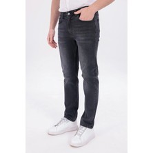 Blayn Jeans Erkek Antrasit Gri Regular Fit Düz Paça Esnek Denim Kot Pantolon Günlük