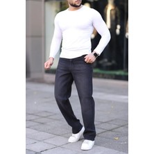 Blayn Jeans Erkek Antrasit Baggy Kot Pantolon - Geniş Kalıp Günlük Rahat Denim Jean