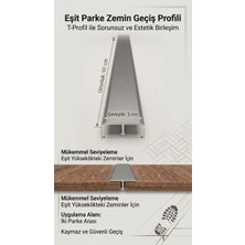 Zirve Alüminyum Kapı Eşik Profili T Model 3 cm x 90 Cm'ye Kadar Özel Ölçü Parke Kapı Altı Çıtası Alüminyum Gri