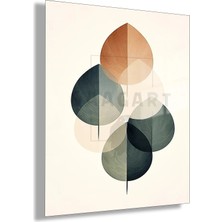 Gaagart Temperli Cam Tablo Şeffaf Geometrik Yaprak Formları Modern Minimal Salon Dekoru