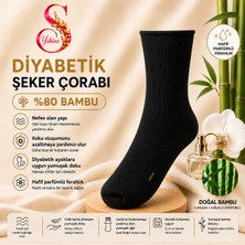 Yshine Yshıne Bambu Diyabetik Şeker Çorabı Ince Esnek Ağızlı Hafif Parfümlü Unisex Soket Çorap 3’lü Avantaj Paketi