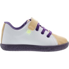 Panço Unisex Çocuk Renk Bloklu Cırt Cırtlı Bağcıklı  Mor Sneaker