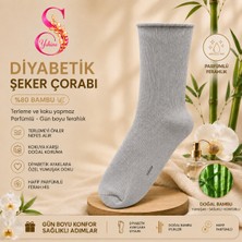 Yshine Yshıne Bambu Diyabetik Şeker Çorabı Ince Esnek Ağızlı Hafif Parfümlü Unisex Soket Çorap 3’lü Avantaj Paketi