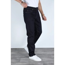 Myrab Denim Erkek Lacivert Regular Kalıp Rahat Yıkamasız Görünüm Kot Pantolon