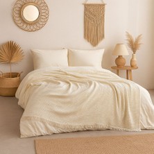 Tabu Home Müslin Ekru Çift Kişilik Yatak Örtüsü – 4 Katlı