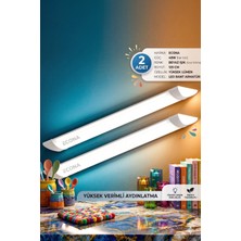 Econa 2 Adet- 48W LED Bant Armatür 120 cm Beyaz Işık Yüksek Lümenli Sıva Üstü Mutfak Atölye Aydınlatma
