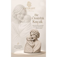 Kişiye Özel Parametrik Anne & Çocuk Ahşap Büst 25CM – El Yapımı Modern Dekor