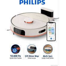 Philips 5000 Serisi Robot Elektrikli Süpürge, Çift Döner Mop, Süpürme ve Paspas, 10.000PA Emiş Gücü, Lazer Çizgi Navigasyon